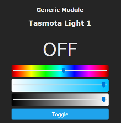Tasmota RGB light bulb web UI